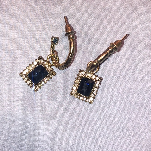 Thrifted GOLD CRYSTAL HOOP earrings - Picture 1 of 3